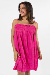 Tidal Tango Pink Textured Shift Romper Dress