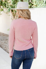 Who Cares Pink Cutout Sweater  FINAL SALE