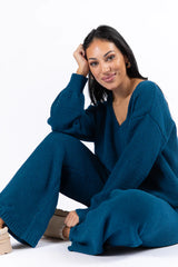 Cozy For Keeps Navy V-Neck Sweater