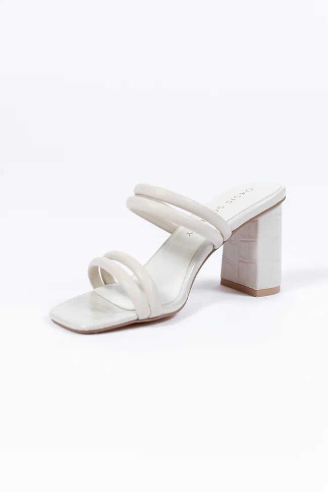 Elaine Beige Strap Heels