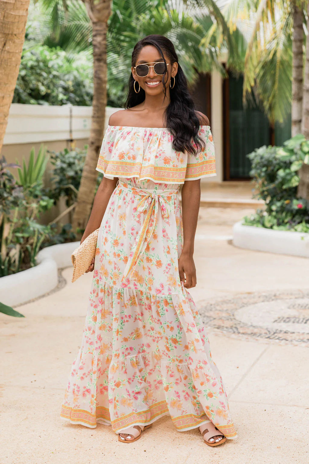 Sweet Southern Kiss Ivory Floral Maxi Dress FINAL SALE