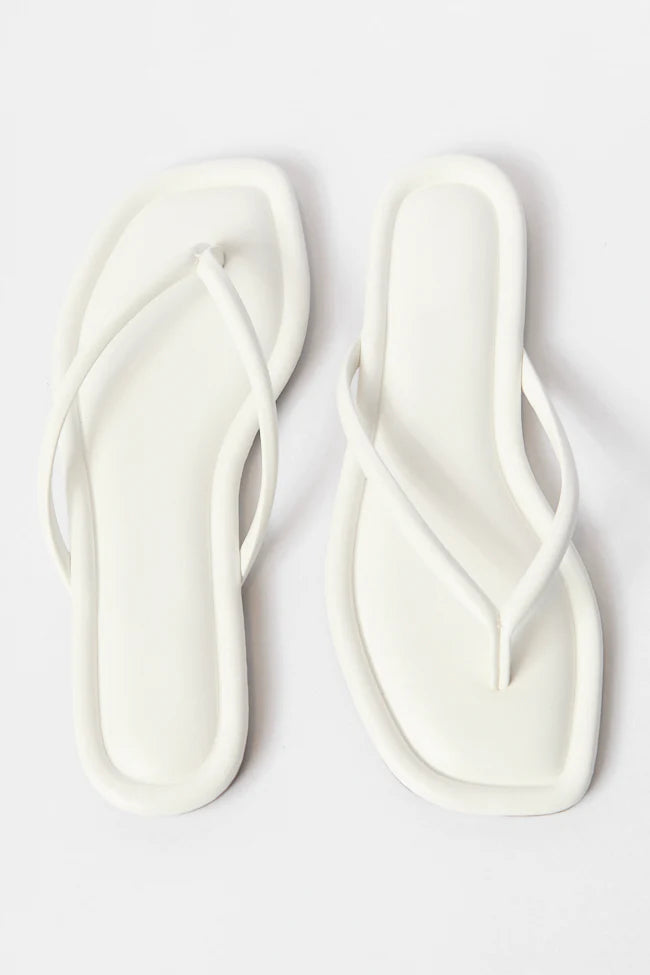 Sandy White Flip Flops