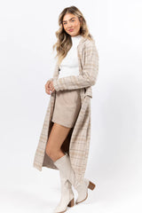 Chill Out Tan Plaid Coat FINAL SALE