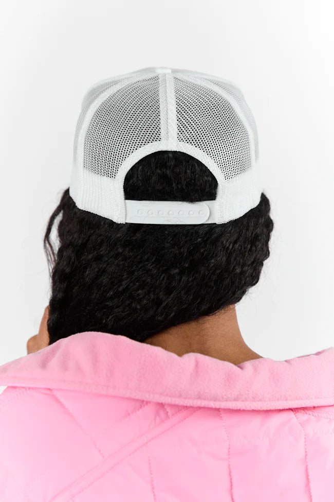 Bow Cherries White Trucker Hat FINAL SALE