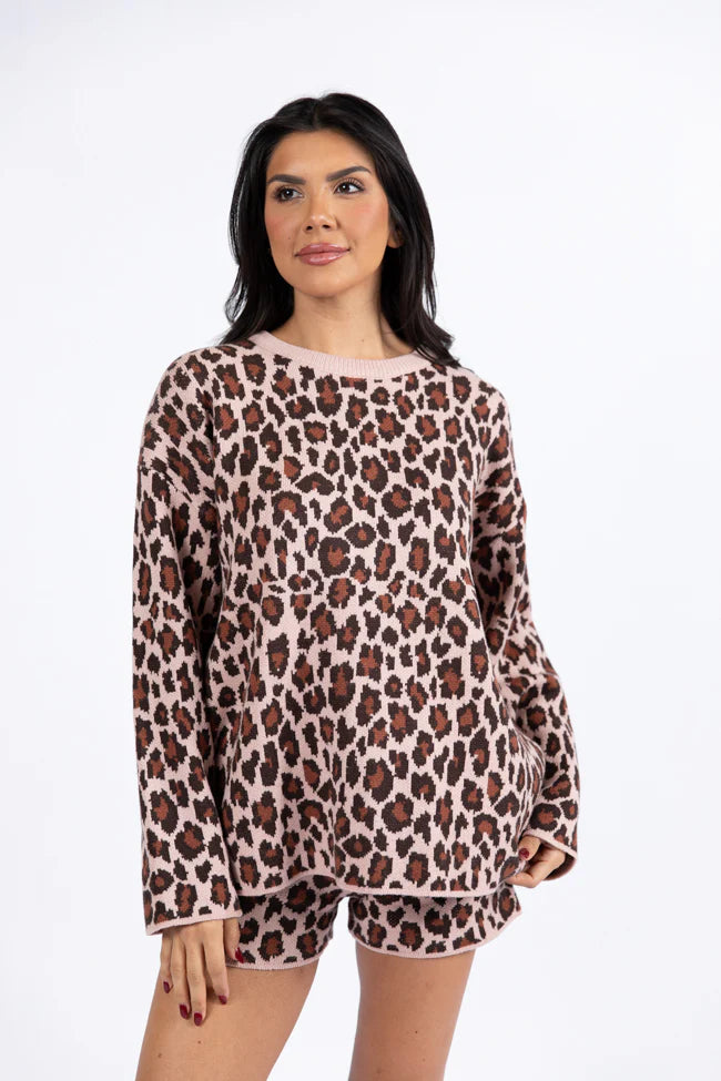 Sign Of The Times Leopard Striped Sweater Set SALE