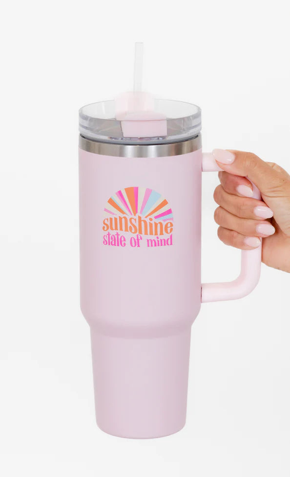 Sippin' Pretty Sunshine State Of Mind 40 oz Drink Tumbler With Lid And Straw SALE