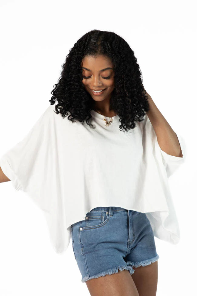 Great Days Ahead Ivory Asymmetrical Hem Tee SALE