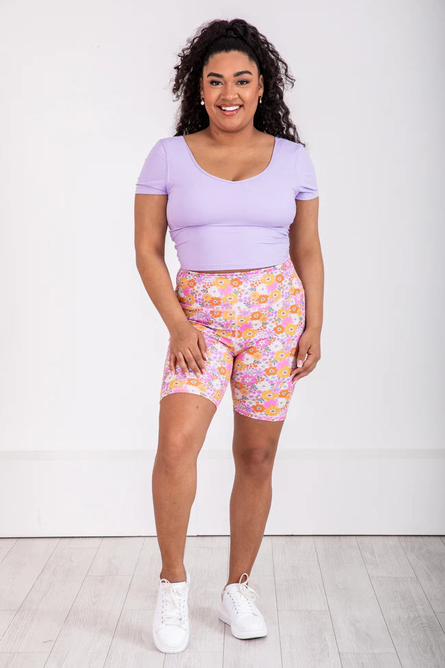 Carpe Diem Lilac Active Short Sleeve Top FINAL SALE