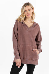 Ways To Go Brown Acid Wash Oversized Hoodie