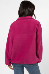 Outside The Box Magenta Contrast Trim Fleece Pullover SALE