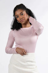 Smitten For You Pink Shimmer Fitted Top FINAL SALE