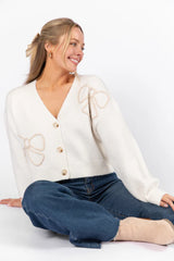 As Pretty Does Ivory Bow Cardigan FINAL SALE