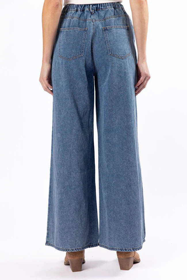 Callahan Drawstring Waist Loose Chambray Pants