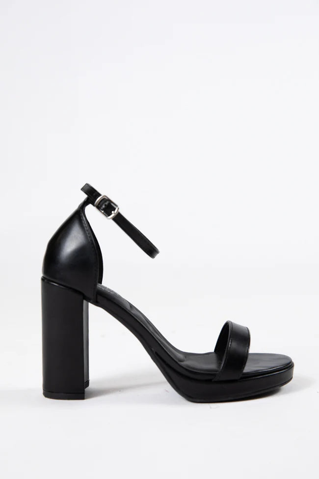 Shivani Black Leather Heels SALE