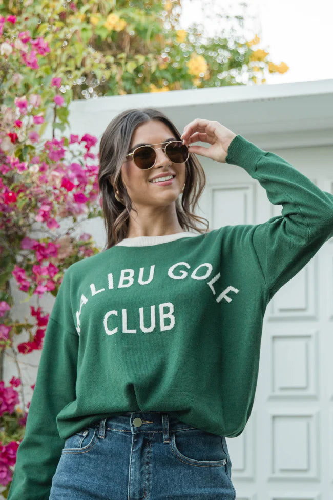 Malibu Golf Club Green Lightweight Sweater