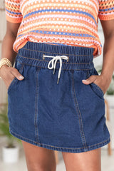 Nothing Left To Do Dark Wash Denim Skort SALE