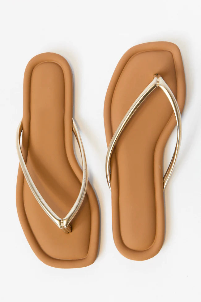 Sandy Gold Flip Flops