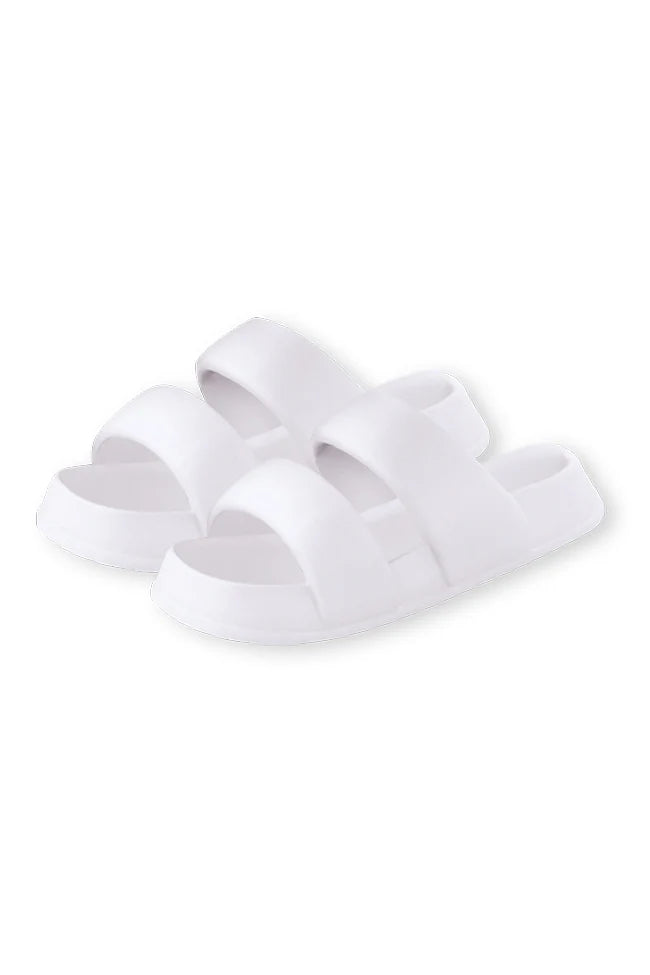 Ciana Ivory Double Strap Cloud Slides FINAL SALE