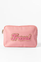 Pink "Travel" Travel Pouch