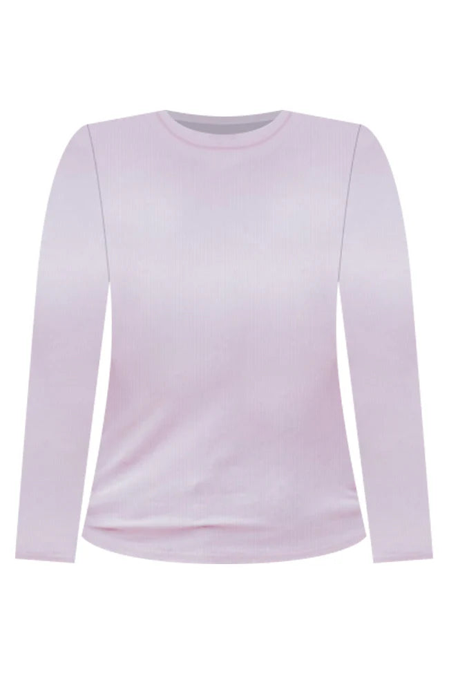 Make Your Choice Mauve Ribbed Long Sleeve Tee