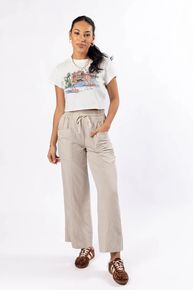 Switch It Up Beige Front Pocket Pull On Pants