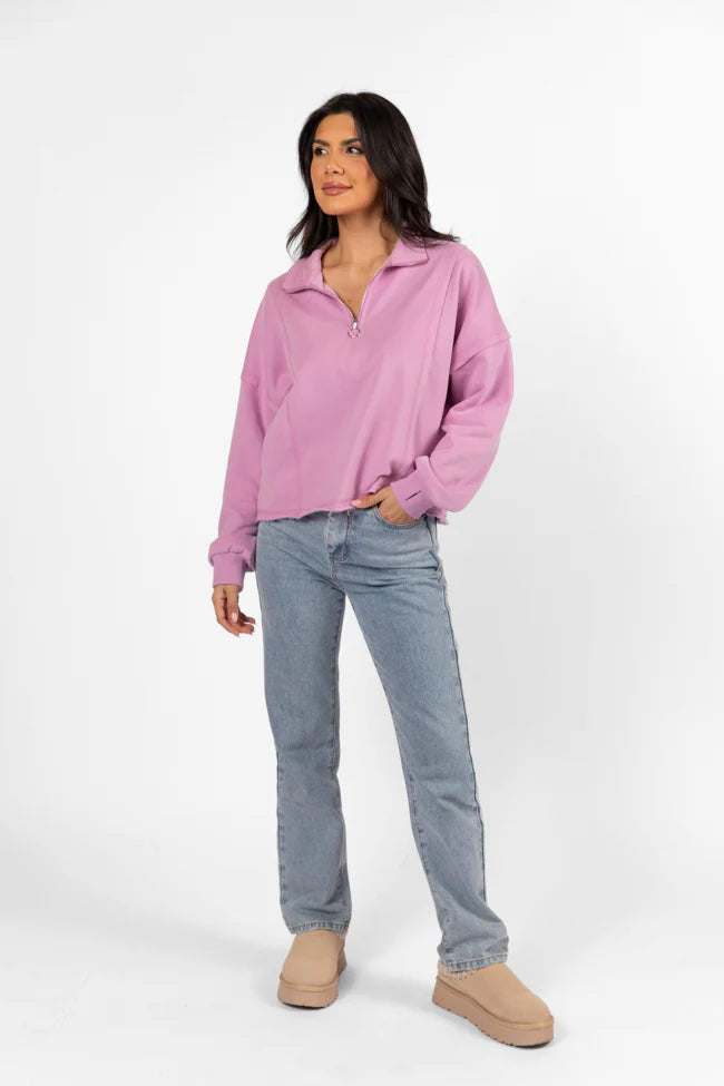 Chill Factor Purple Quarter Zip Pullover Sweatshirt SALE