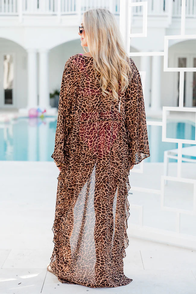 Back With You Brown Leopard Print Kimono SALE