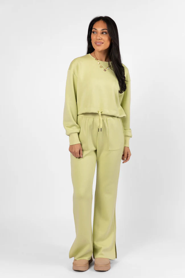 Only One Lime Wide Leg Pull On Pants SALE