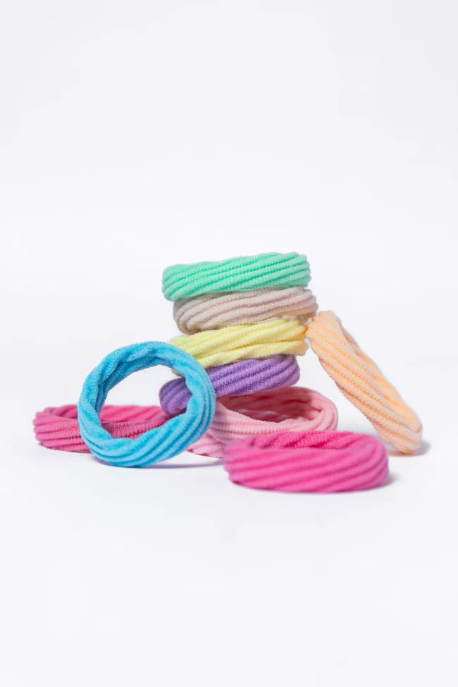 Rainbow Soft Hair Ties Set