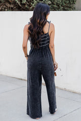 Jump For Joy Black Gauze Jumpsuit FINAL SALE