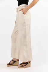 Full Sail Beige Linen Blend Striped Pants