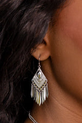 Silver Fringe Metal Earrings