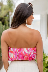 Perfect Forecast In Fierce Floral Strapless Top SALE