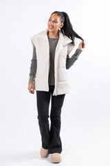 Best Bet Cream Oversized Puffer Vest