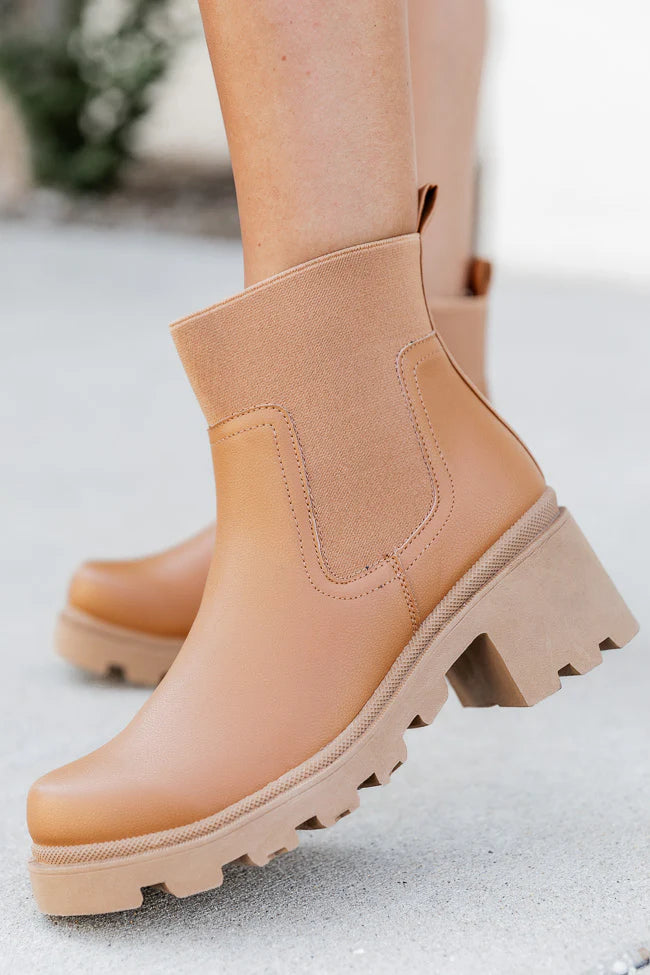 Ashley Camel Chunky Booties FINAL SALE