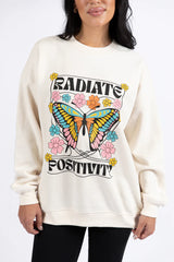 Radiate Positivity Cream Oversized Graphic Sweatshirt