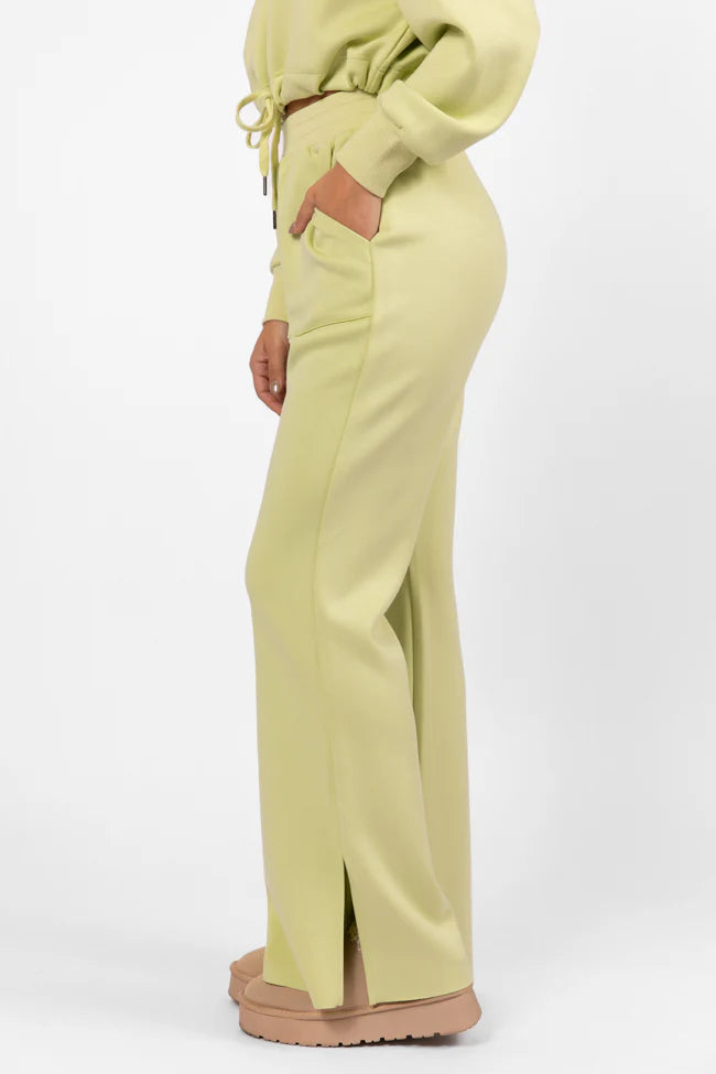 Only One Lime Wide Leg Pull On Pants SALE