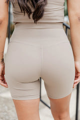 Pushing Forward Taupe Biker Shorts FINAL SALE