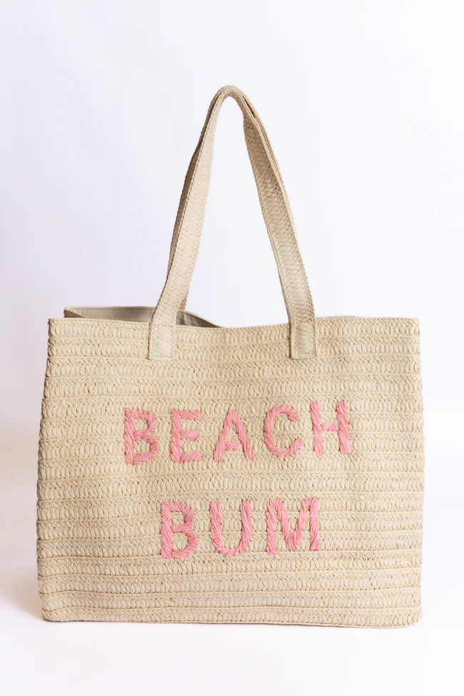 Beach Bum Raffia Beach Bag