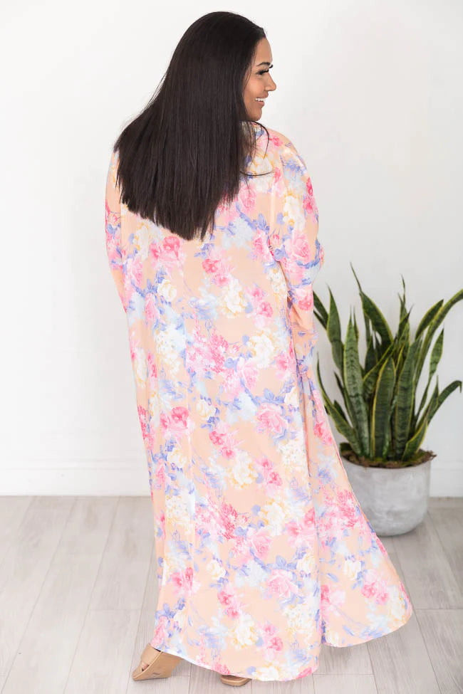 Truth About You Coral Floral Duster Kimono FINAL SALE