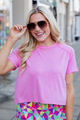 One Step Ahead Pink Cropped Tee SALE