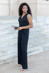 Cocktail Hour Black V-Neck Jumpsuit FINAL SALE