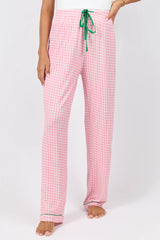 Good To Get Away Pink Gingham Pajama Pants