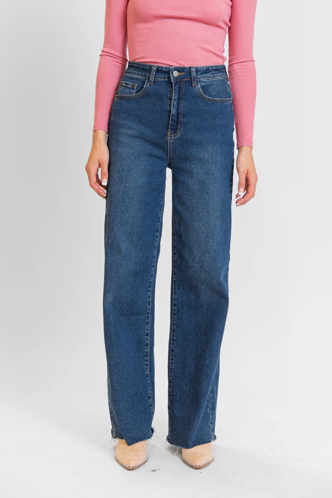 Kelsea Dark Wash Wide Leg Tall Jeans