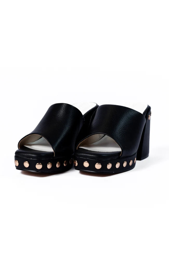 Hunter Black Studded Heels