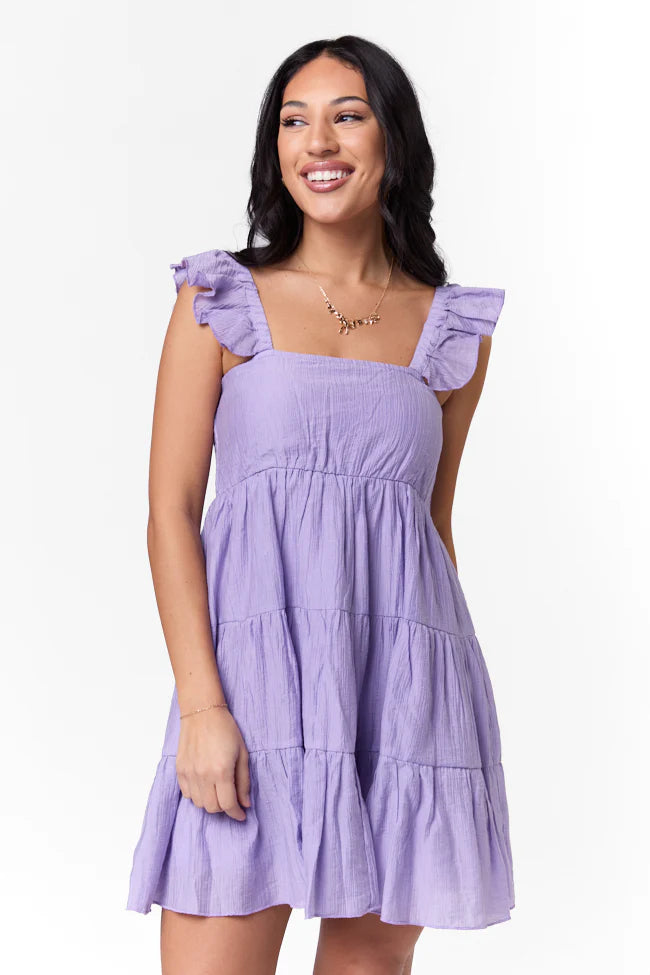 It's My Day Lilac Smocked Top Mini Dress