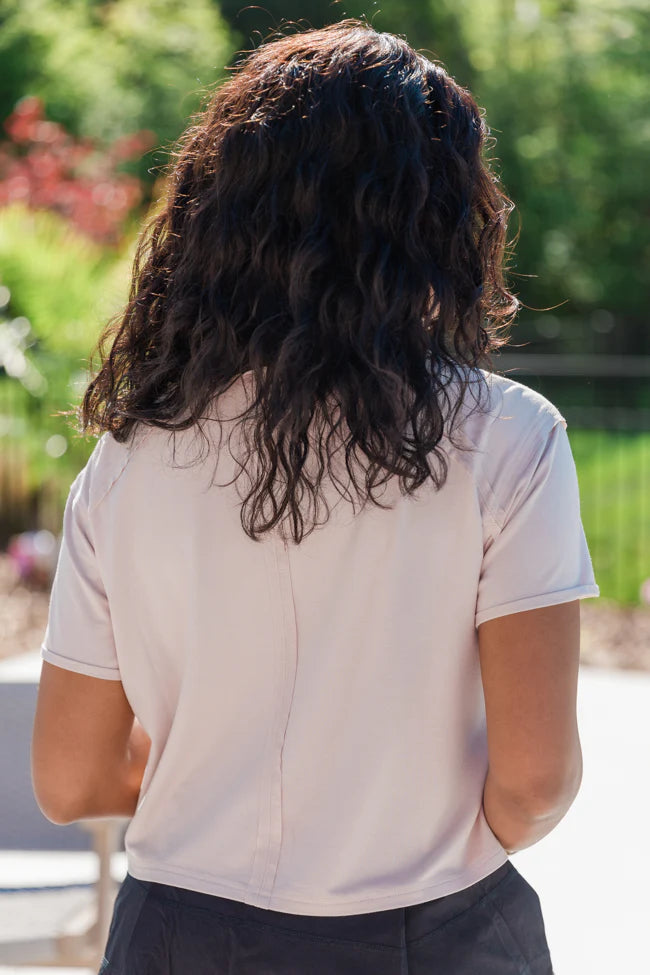 One Step Ahead Taupe Cropped Tee SALE