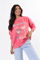 Partners in Wine Light Red Graphic Sweatshirt