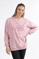 Homebody Club Mauve Oversized Graphic Sweatshirt