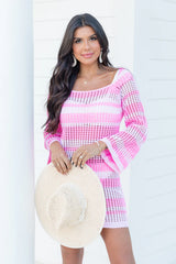 Bayside Bash Striped Open Knit Dress SALE